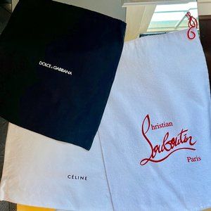 Dolce & Gabbana, Christian Louboutin and Celine Dust Bags